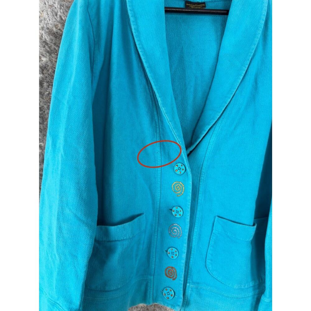 Babytoes Clothing Womens Size 8 100% Cotton Made In USA Blazer Jacket Blue - Picture 2 of 9